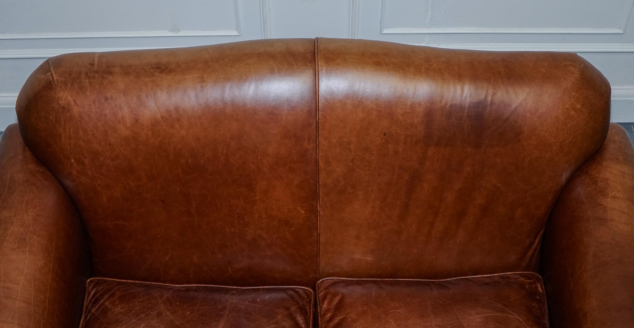 STUNNING ViNTAGE LAURA ASHLEY BROWN HUMP BACK TWO SEATER SOFA For Sale 4