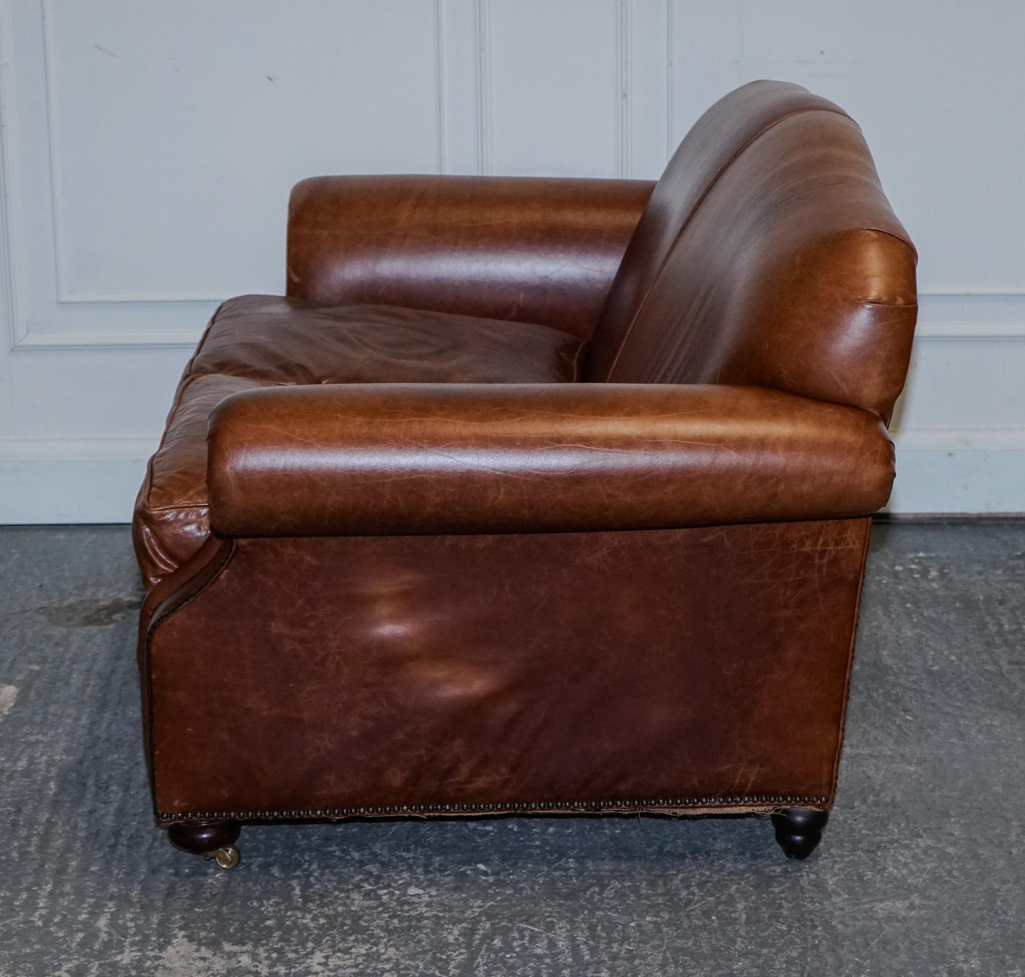 STUNNING ViNTAGE LAURA ASHLEY BROWN HUMP BACK TWO SEATER SOFA For Sale 8