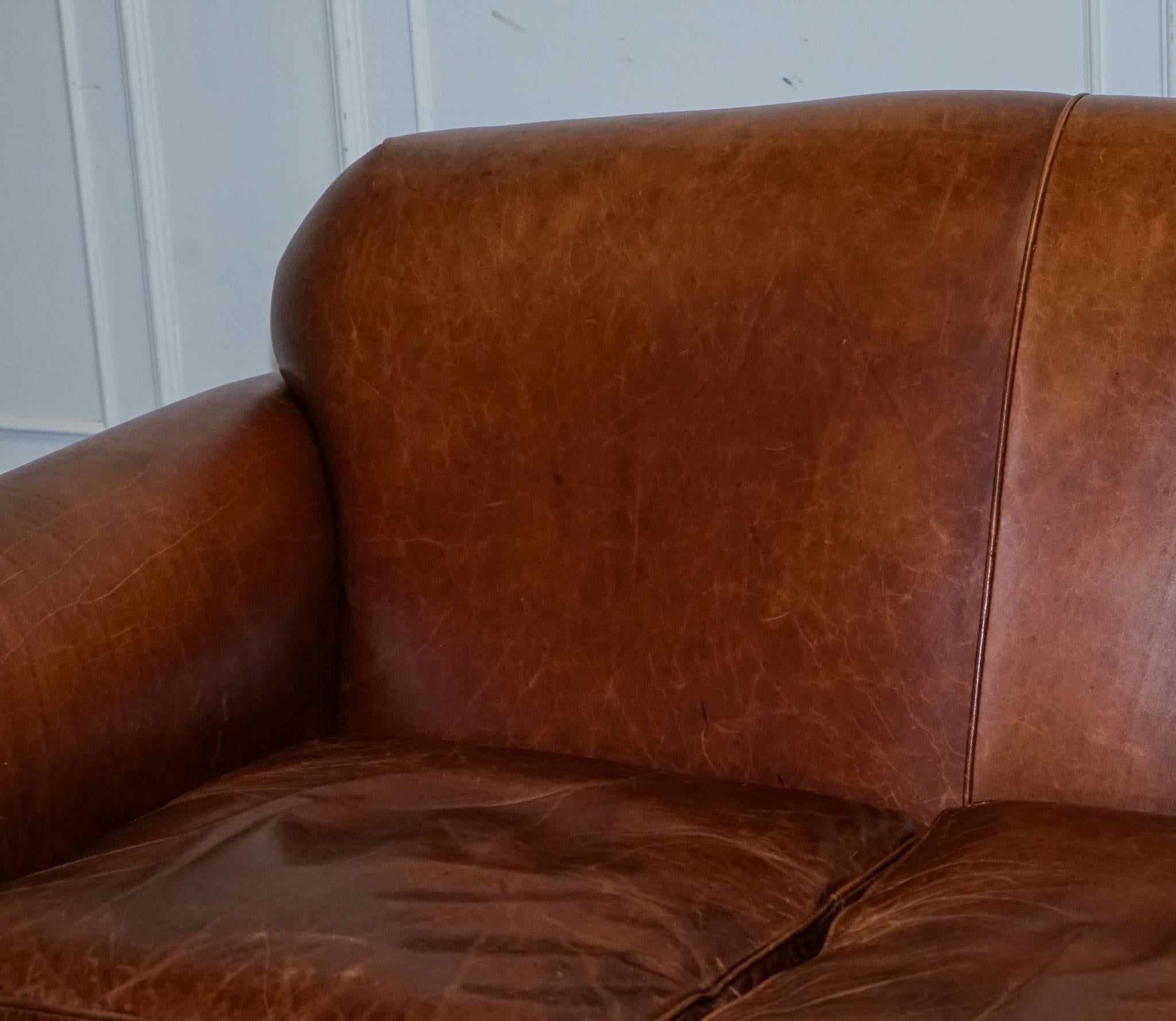 STUNNING ViNTAGE LAURA ASHLEY BROWN HUMP BACK TWO SEATER SOFA In Good Condition For Sale In Pulborough, GB
