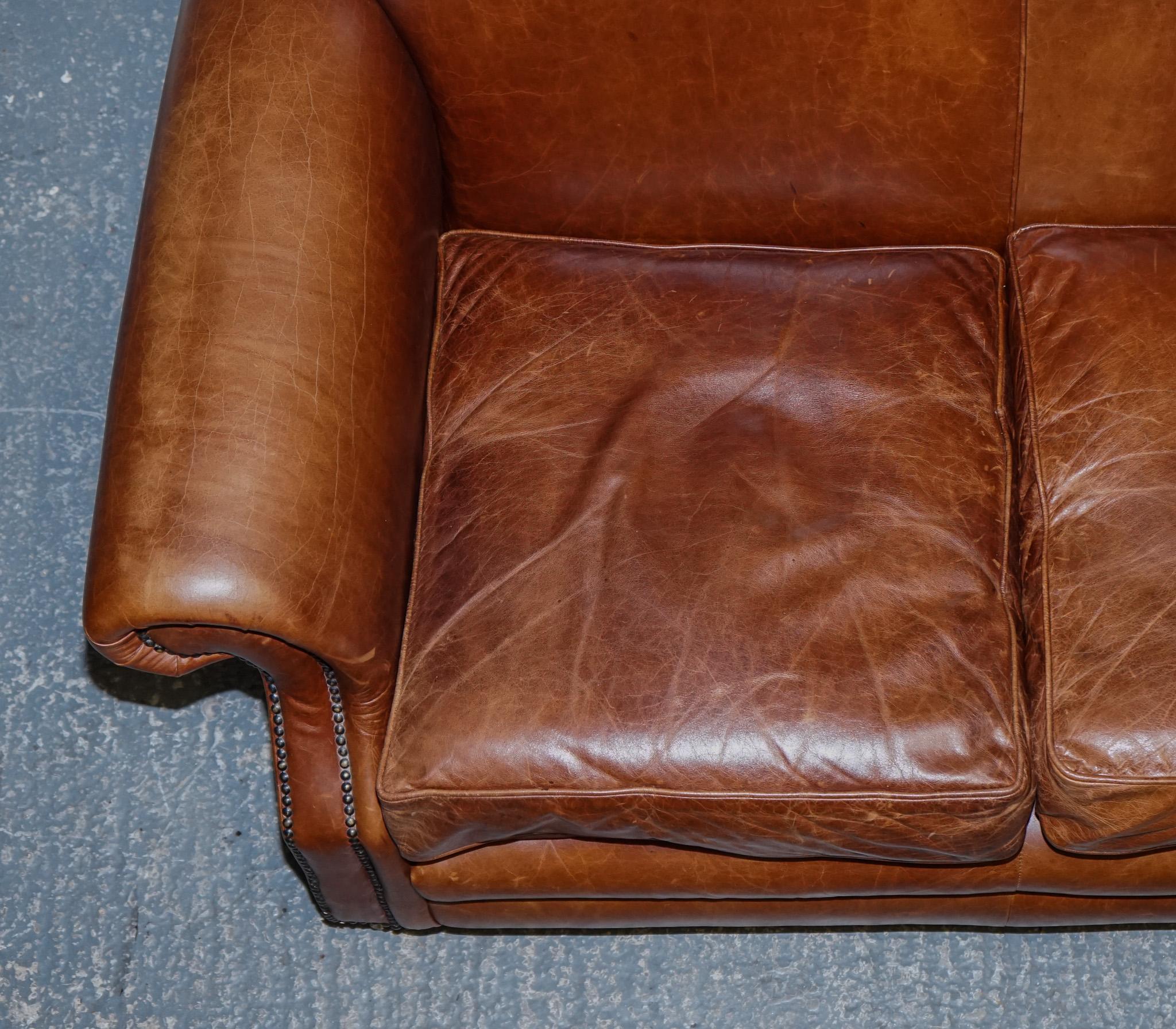 STUNNING ViNTAGE LAURA ASHLEY BROWN HUMP BACK TWO SEATER SOFA For Sale 2