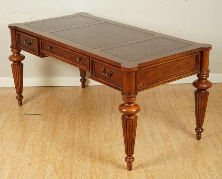 Stunning Vintage Leather Top Desk with Removable Legs at 1stDibs