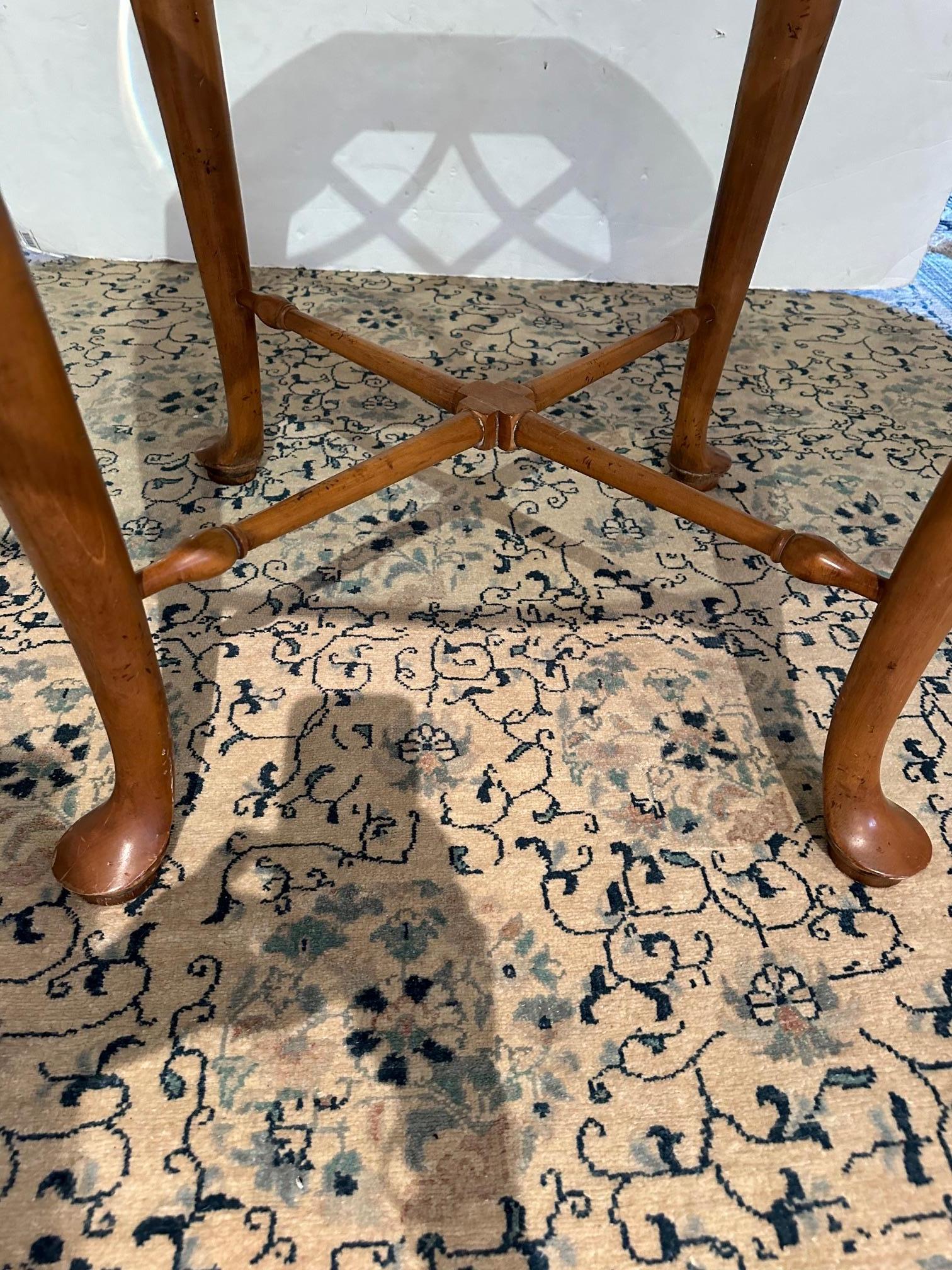 Late 20th Century Stunning Vintage Maple & Glass Top French Style Round Dining Table and 8 Chairs For Sale