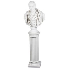 Vintage Marble Bust Roman Statesman Julius Caesar, 20th Century