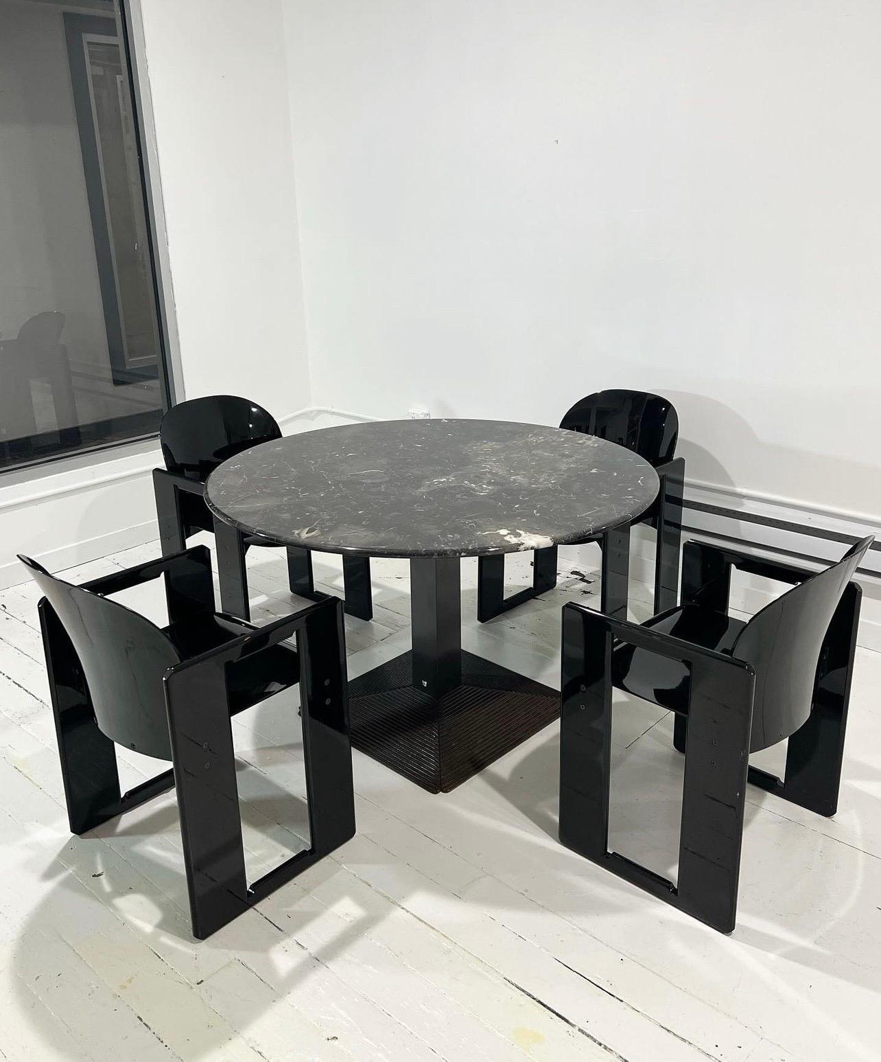 Stunning vintage marble round dining table by B&B Italia.

An incredibly rare dining table by B&B Italia. Features a round marble top and steel base. Beautifully designed and in fantastic condition! Table and chairs are sold separately. Check out