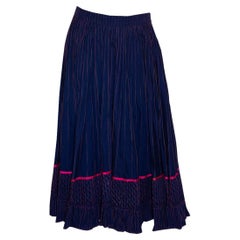 Atemberaubende Vintage Mexicana Blau Baumwolle Rock