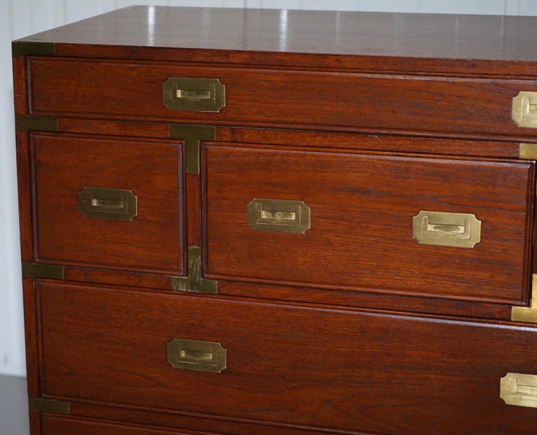 Stunning Vintage Military Campaign Chest Drawers Lovely Style Lots of