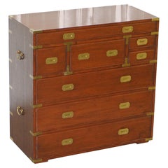 Stunning Vintage Military Campaign Chest Drawers Lovely Style Lots of Storage