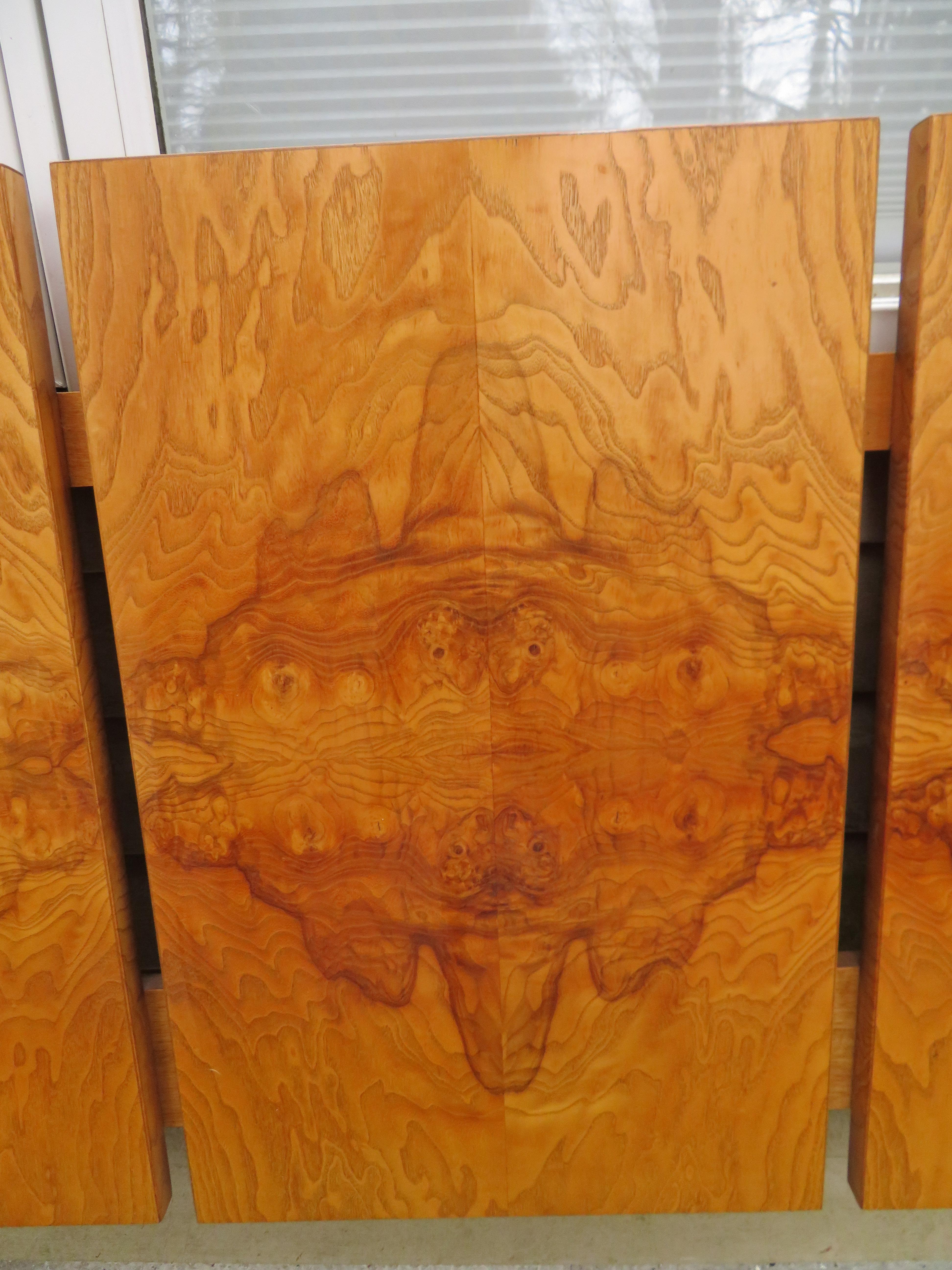American Stunning Vintage Milo Baughman Style Burl Wood King Headboard Lane