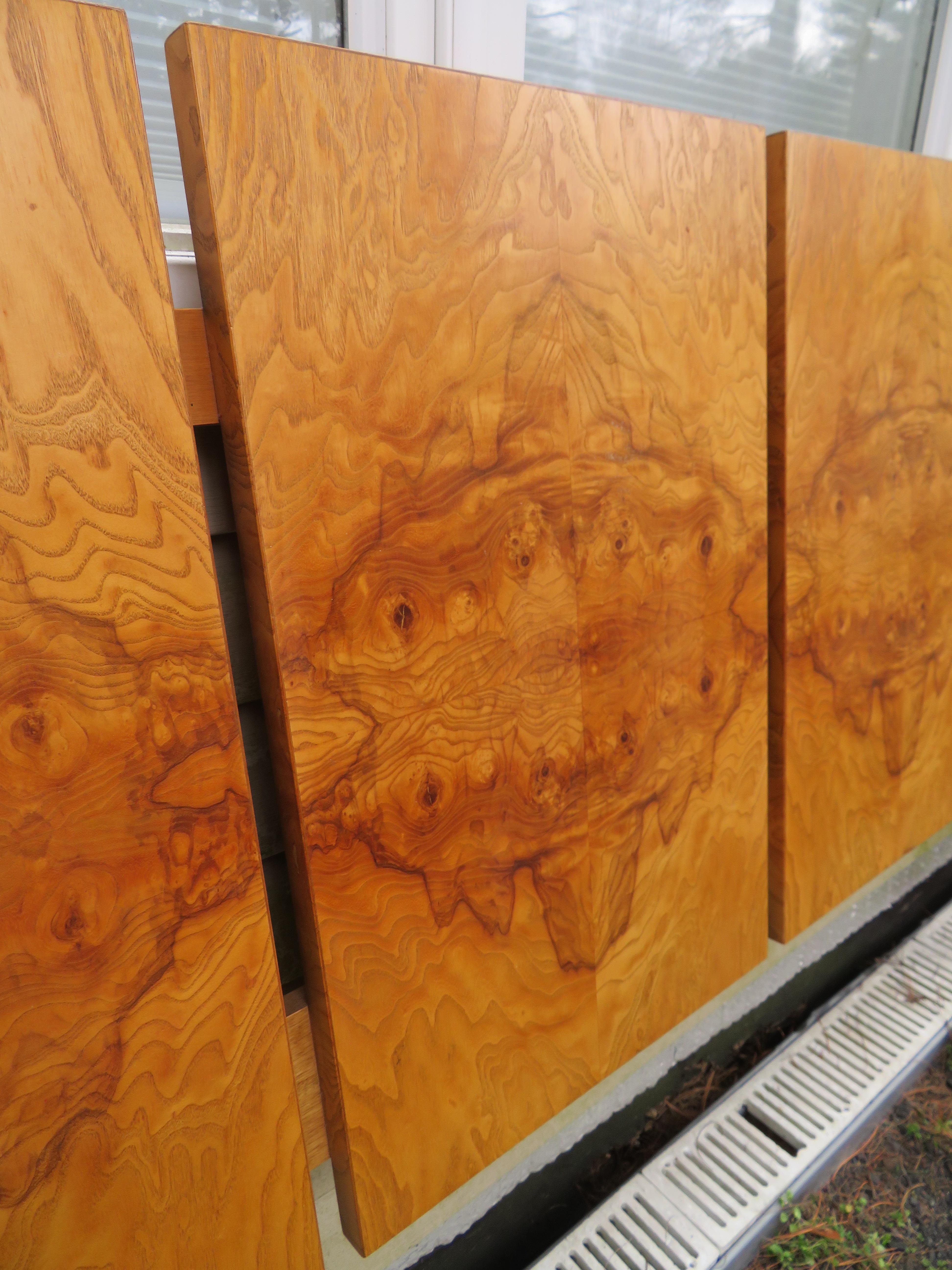 Late 20th Century Stunning Vintage Milo Baughman Style Burl Wood King Headboard Lane