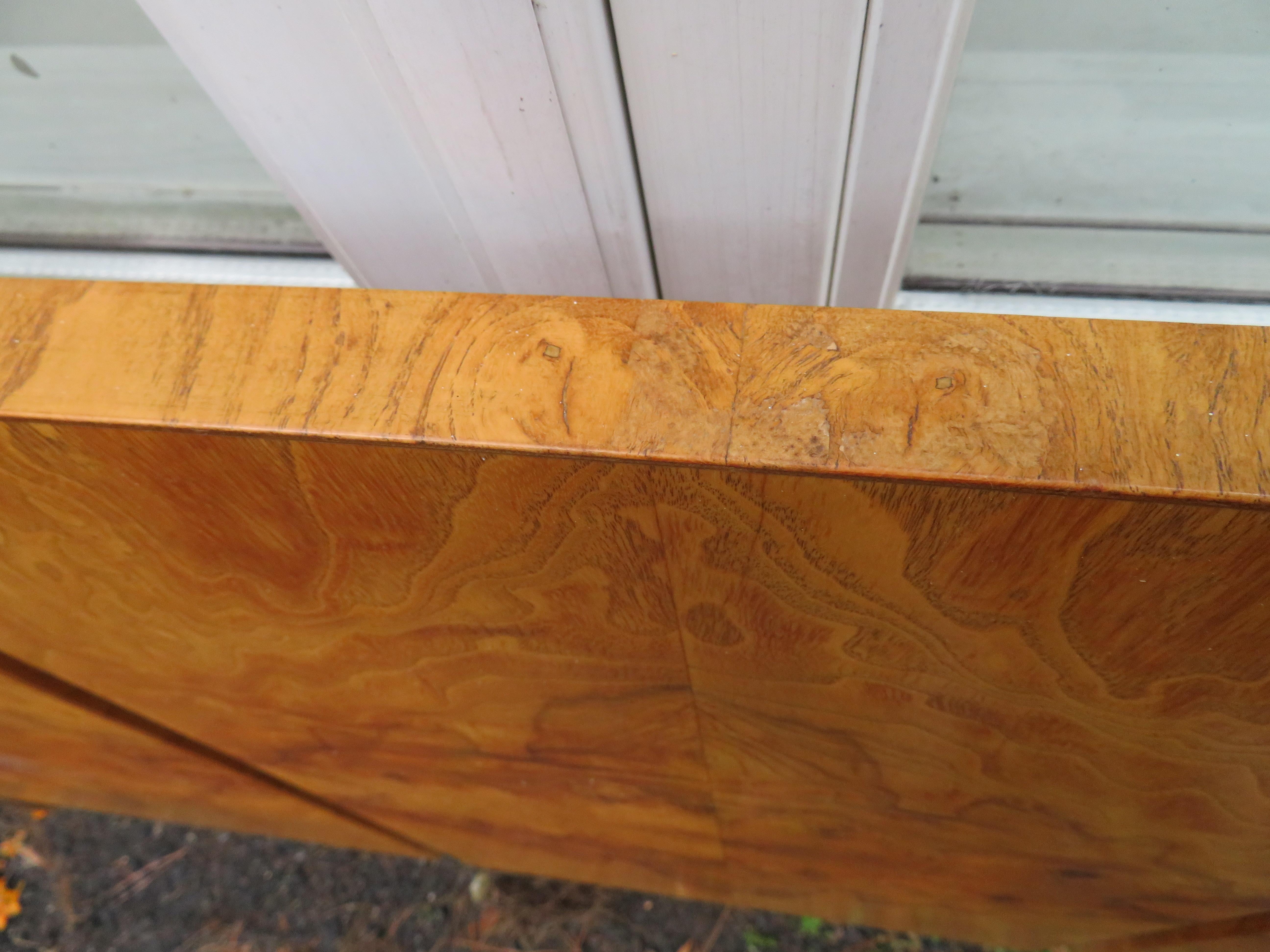 Stunning Vintage Milo Baughman Style Burl Wood King Headboard Lane 2
