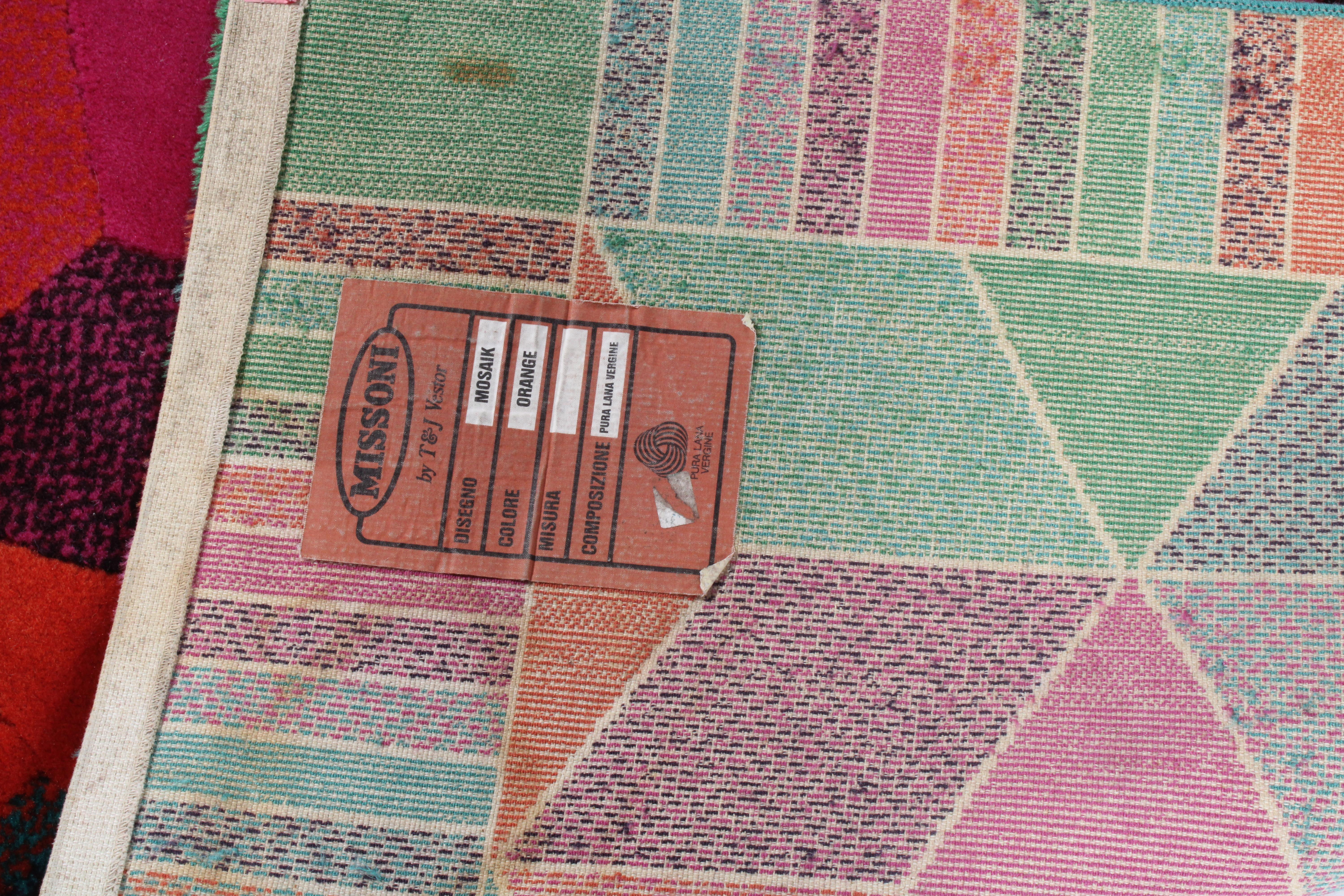 Atemberaubender Vintage Missoni-Teppich von T &J Vestor aus reiner Wolle *Kostenloser Versand (Ende des 20. Jahrhunderts) im Angebot