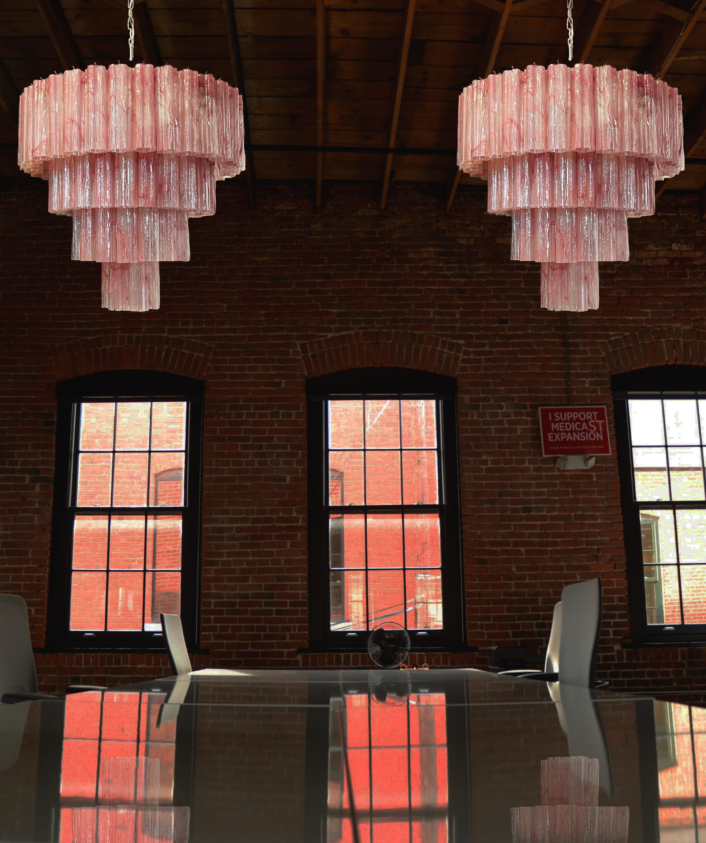 pink murano glass chandelier