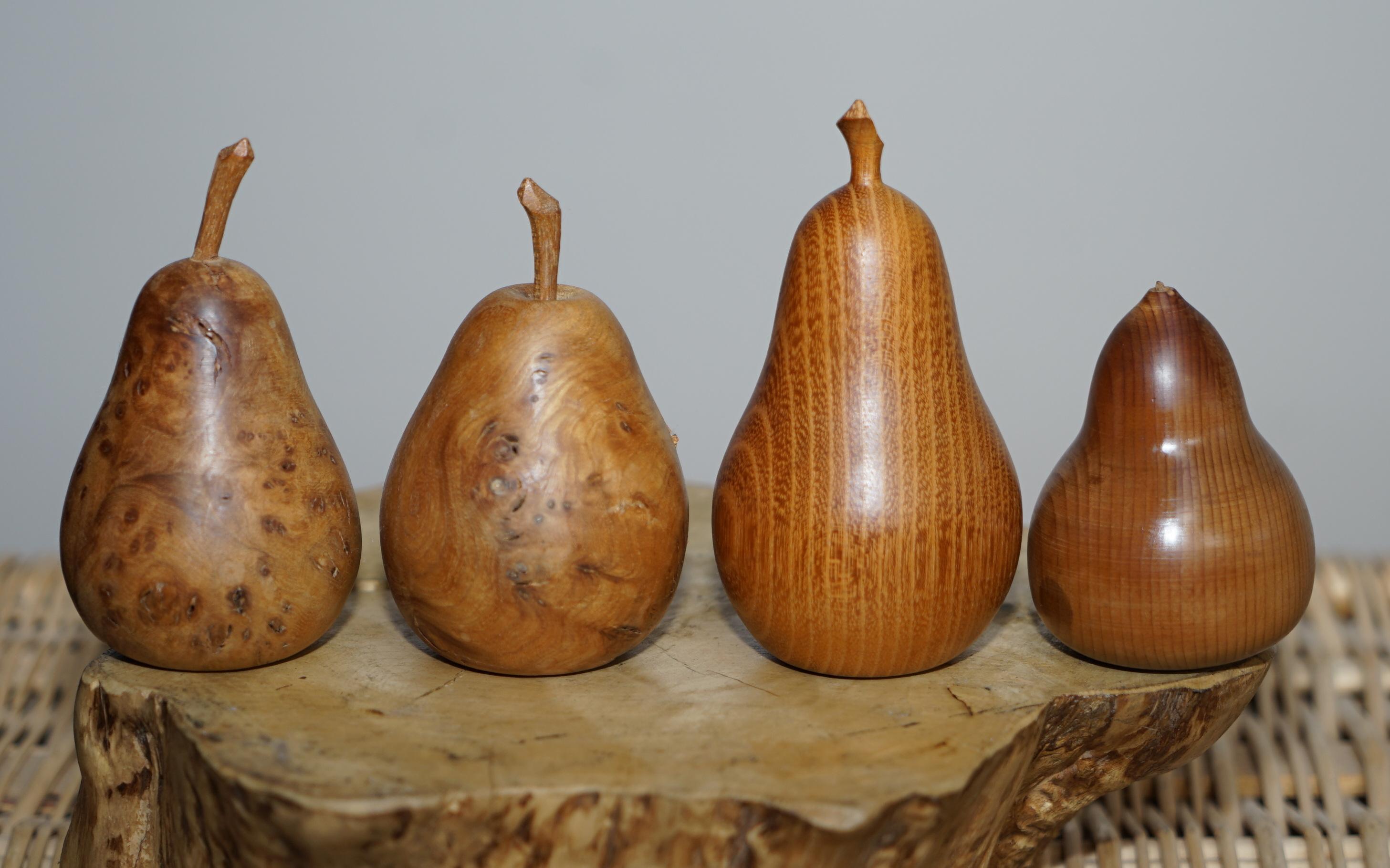 Stunning Vintage Natural Burr Elm & Walnut Fruit Bowl & Apples & Pears Fruit For Sale 4