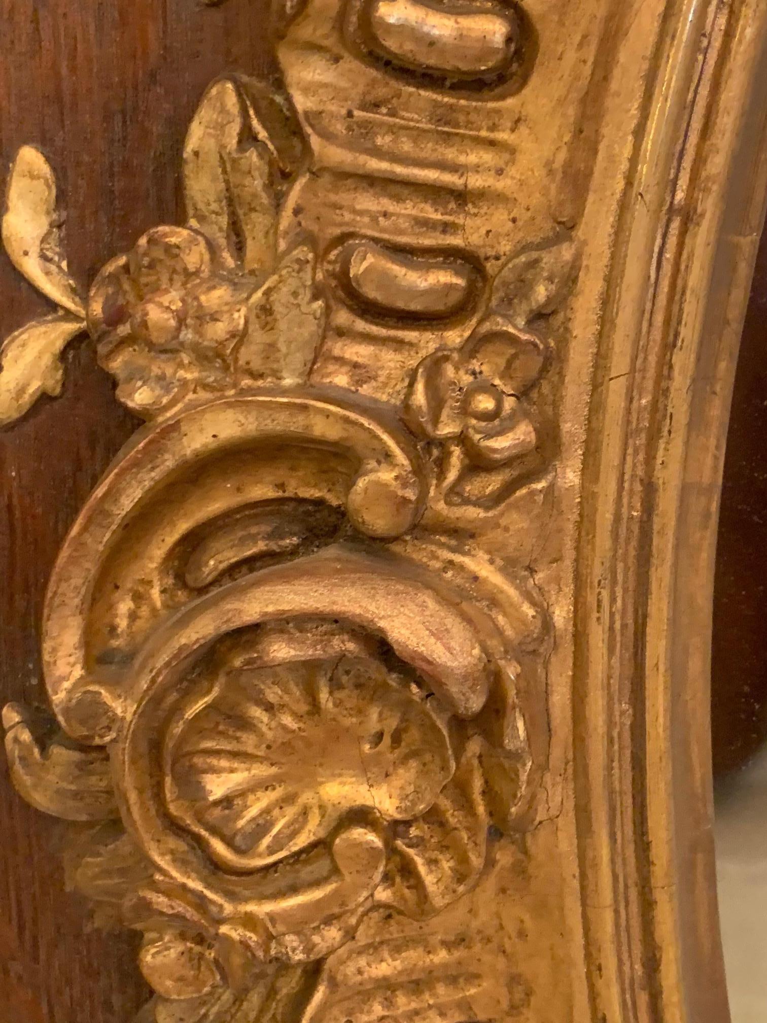 Splendido specchio vintage in Oak e legno dorato in vendita 1