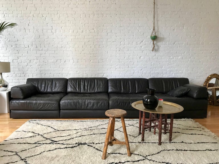 Stunning Vintage Original Dark Brown Desede DS76 Sofa Bed Four Elements For Sale at 1stDibs