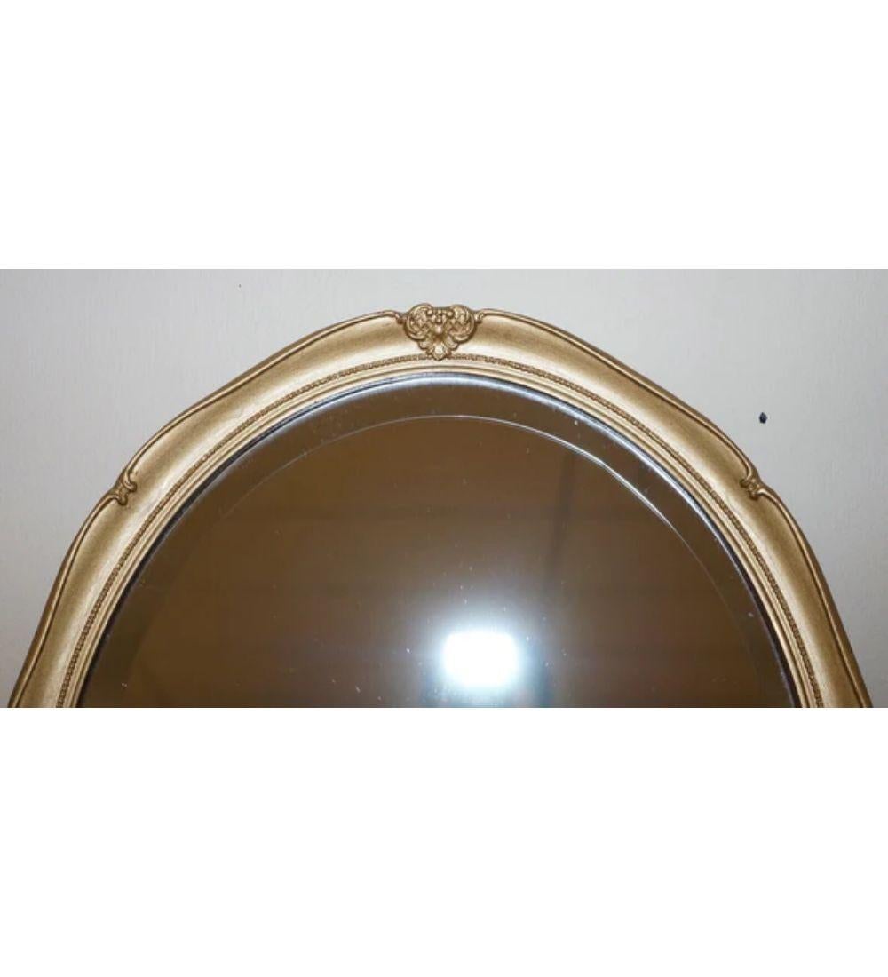 Stunning Vintage Oval Ornate Gold Mirror For Sale 1