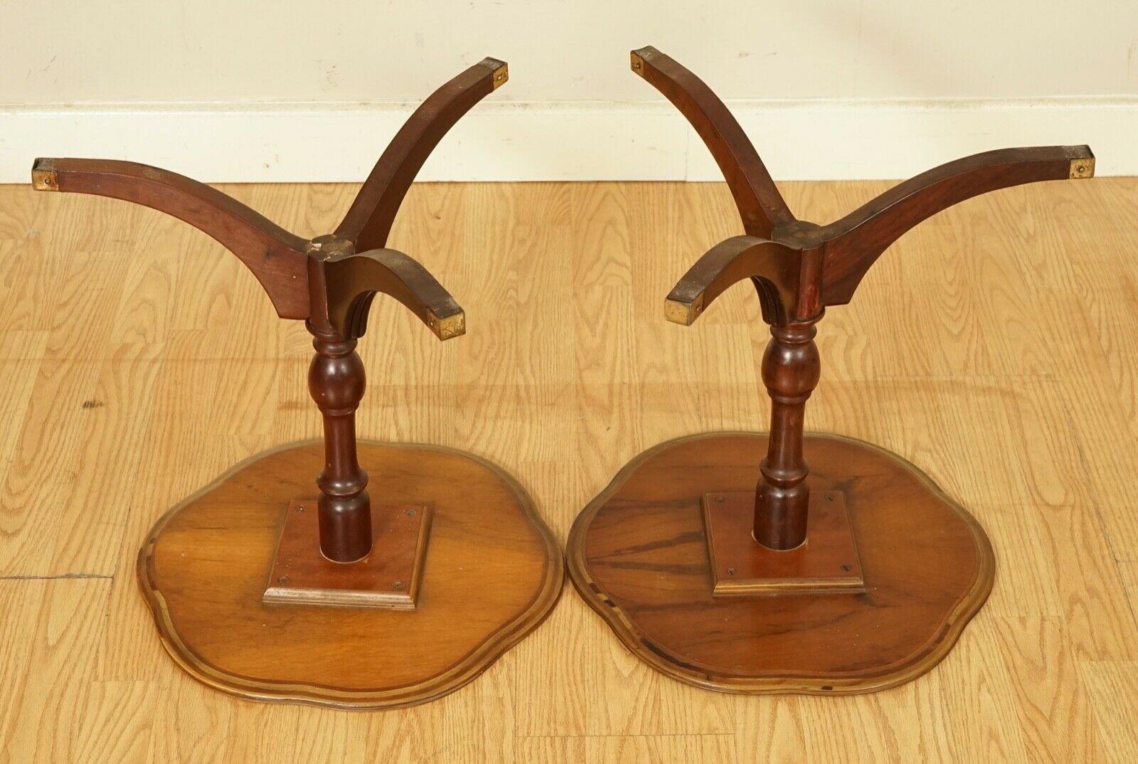 Stunning Vintage Pair of Flamed Hardwood Side End Tables 4