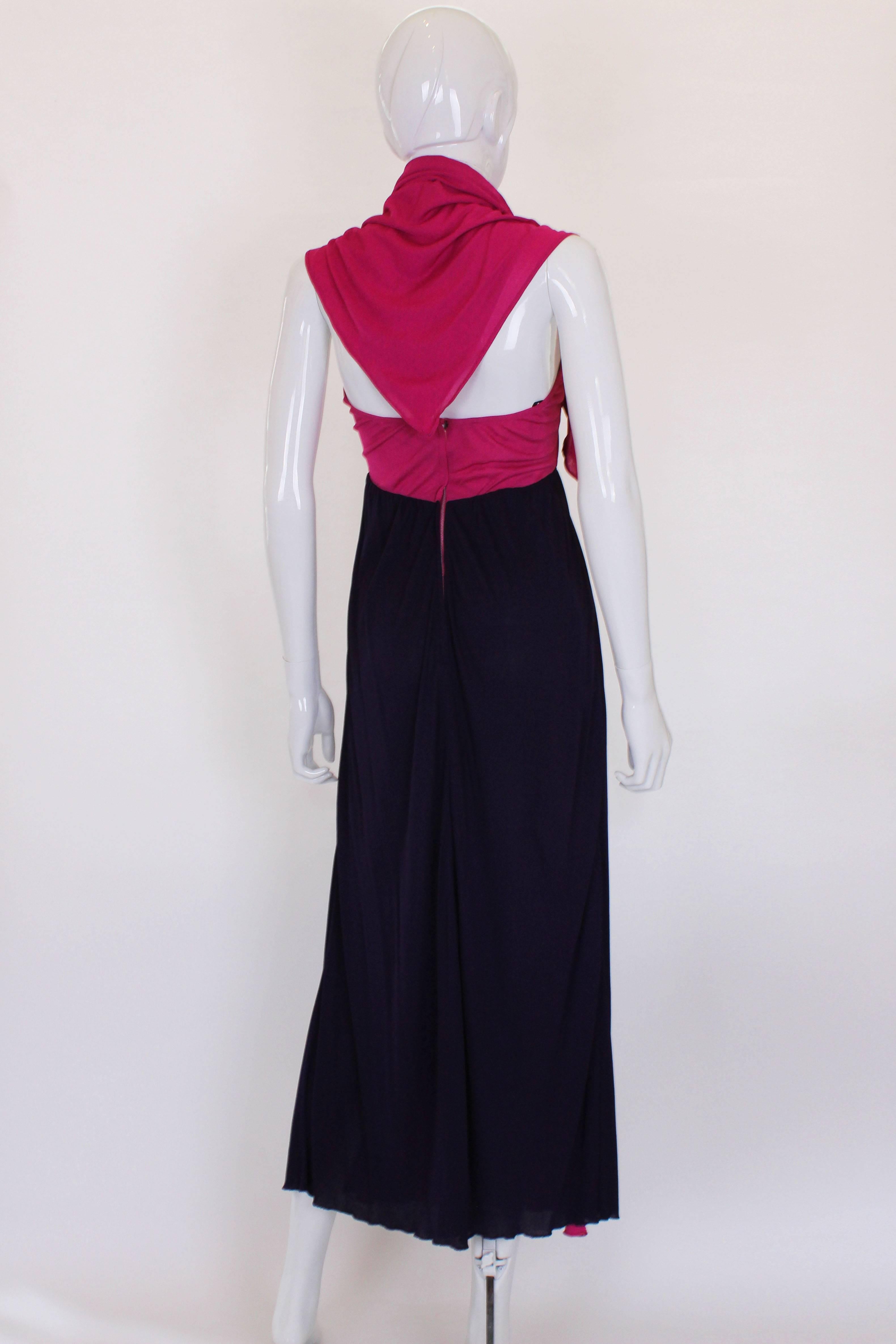 Women's Stunning vintage pink and purple gown by Bruce Oldfield For Sale