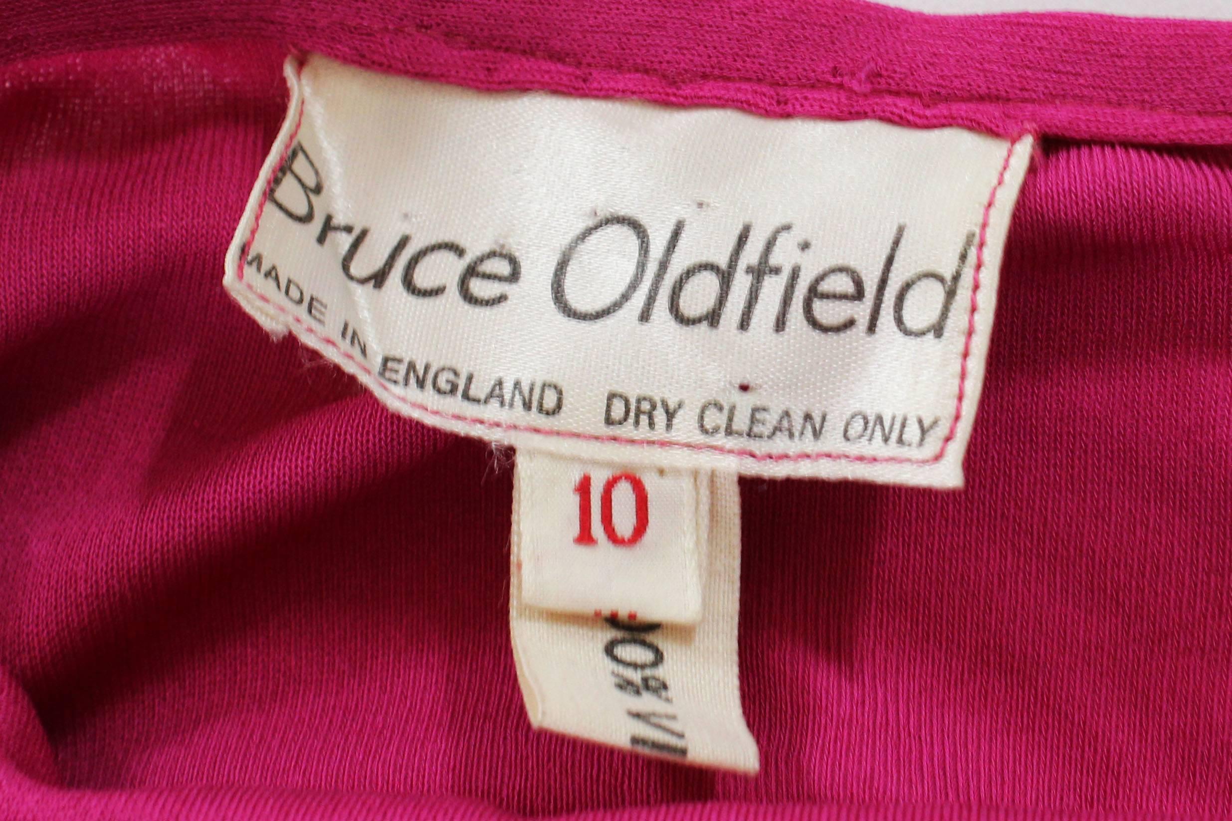 Atemberaubendes rosa und lila Vintage-Kleid von Bruce Oldfield im Angebot 1