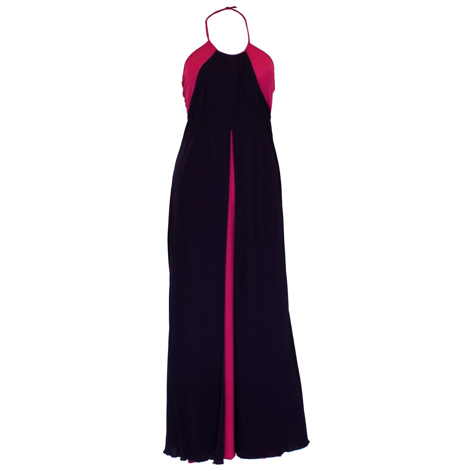 Stunning vintage pink and purple gown by Bruce Oldfield