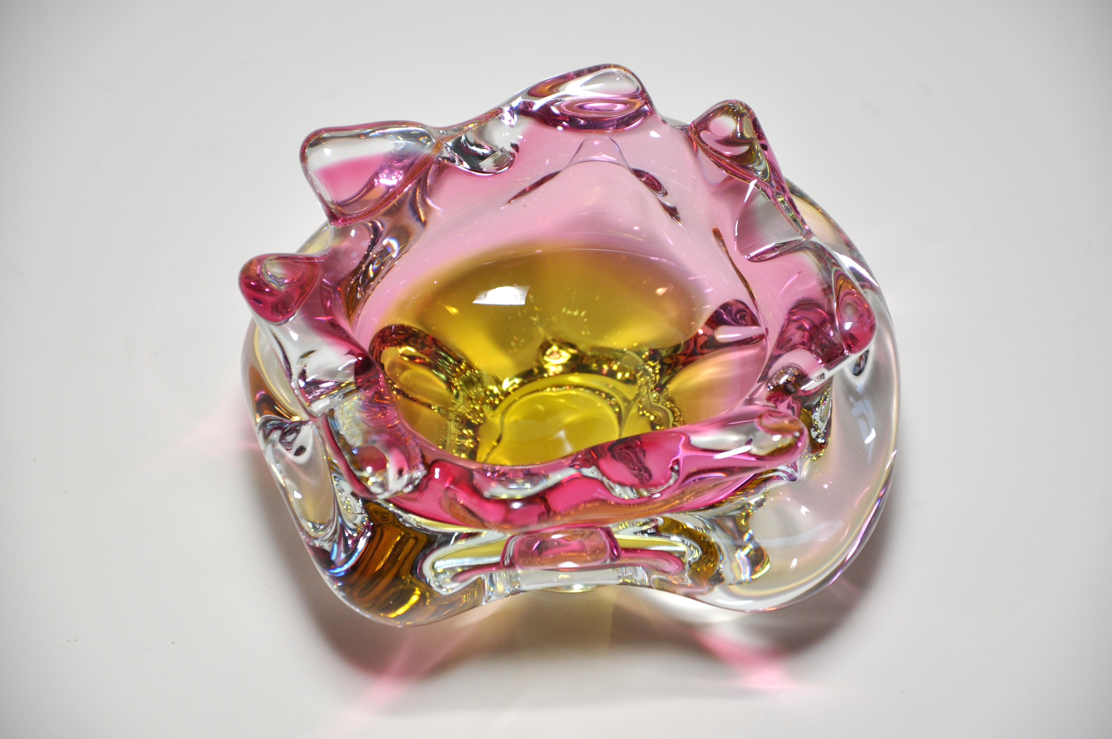 antique pink glass bowl
