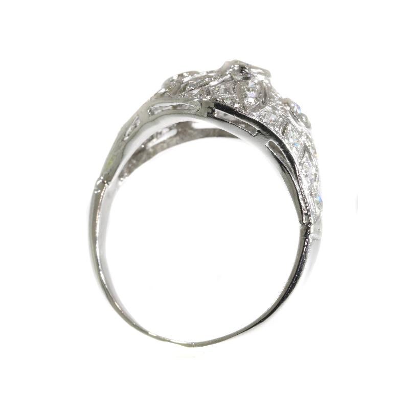 Stunning Vintage Platinum 1.74 Carat Diamond Engagement Ring Slightly Domed For Sale 7