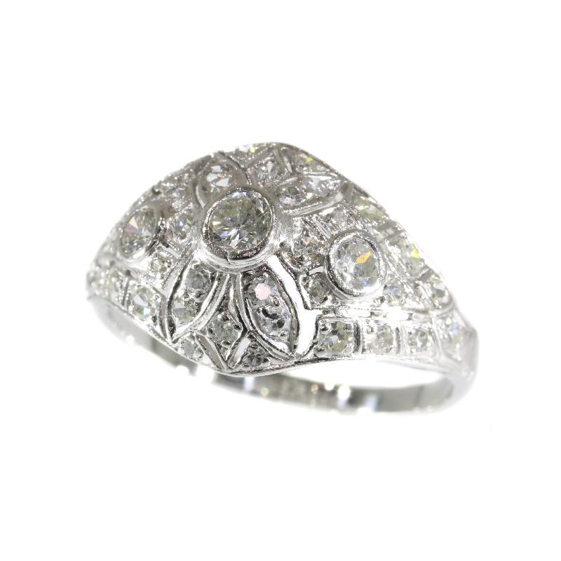 Stunning Vintage Platinum 1.74 Carat Diamond Engagement Ring Slightly Domed For Sale 8