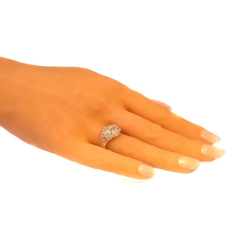 Stunning Vintage Platinum 1.74 Carat Diamond Engagement Ring Slightly Domed For Sale 9