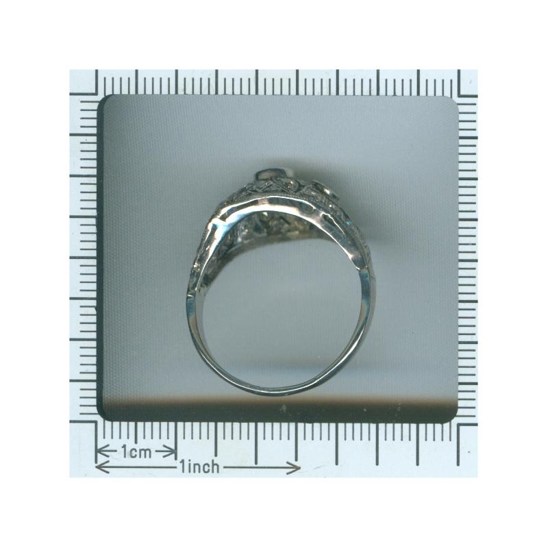 Stunning Vintage Platinum 1.74 Carat Diamond Engagement Ring Slightly Domed For Sale 11