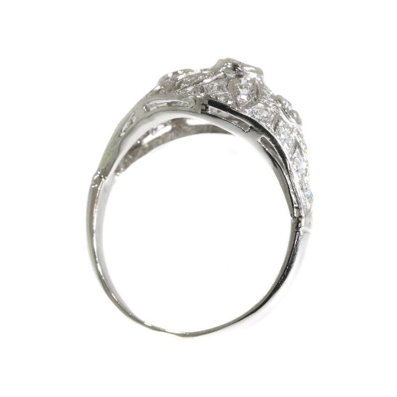 Stunning Vintage Platinum 1.74 Carat Diamond Engagement Ring Slightly Domed For Sale 4