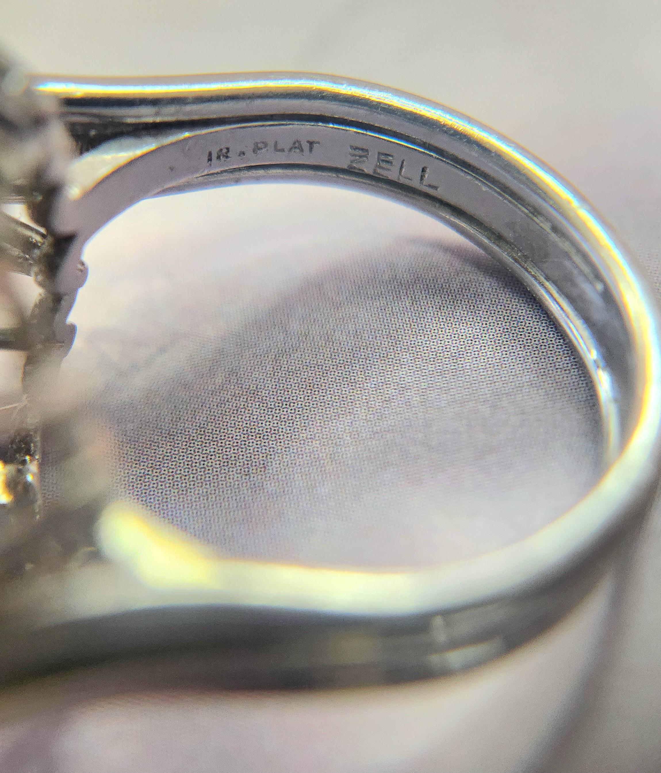 Atemberaubender Vintage Platin-Cocktailring mit 2,25 Karat Diamant und Perle - Größe 6 2