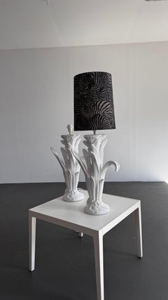 Stunning Vintage Porcelain Table Lamps – Italian Style, Floral Design