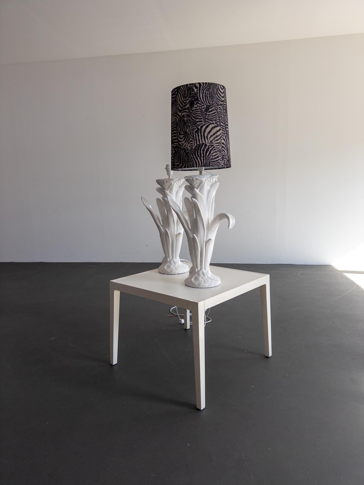 Superbes lampes de table vintage en porcelaine - style italien, designs floraux en vente 3