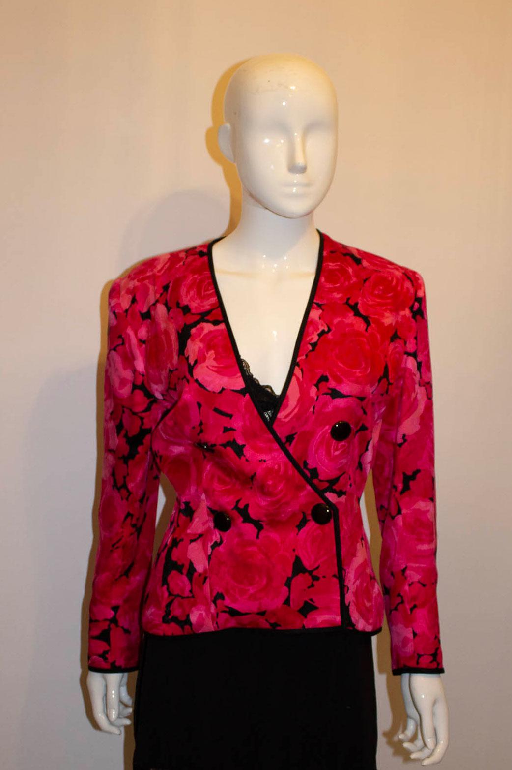 Women's Stunning vintage silk jacket by Andrea Odicini For Sale