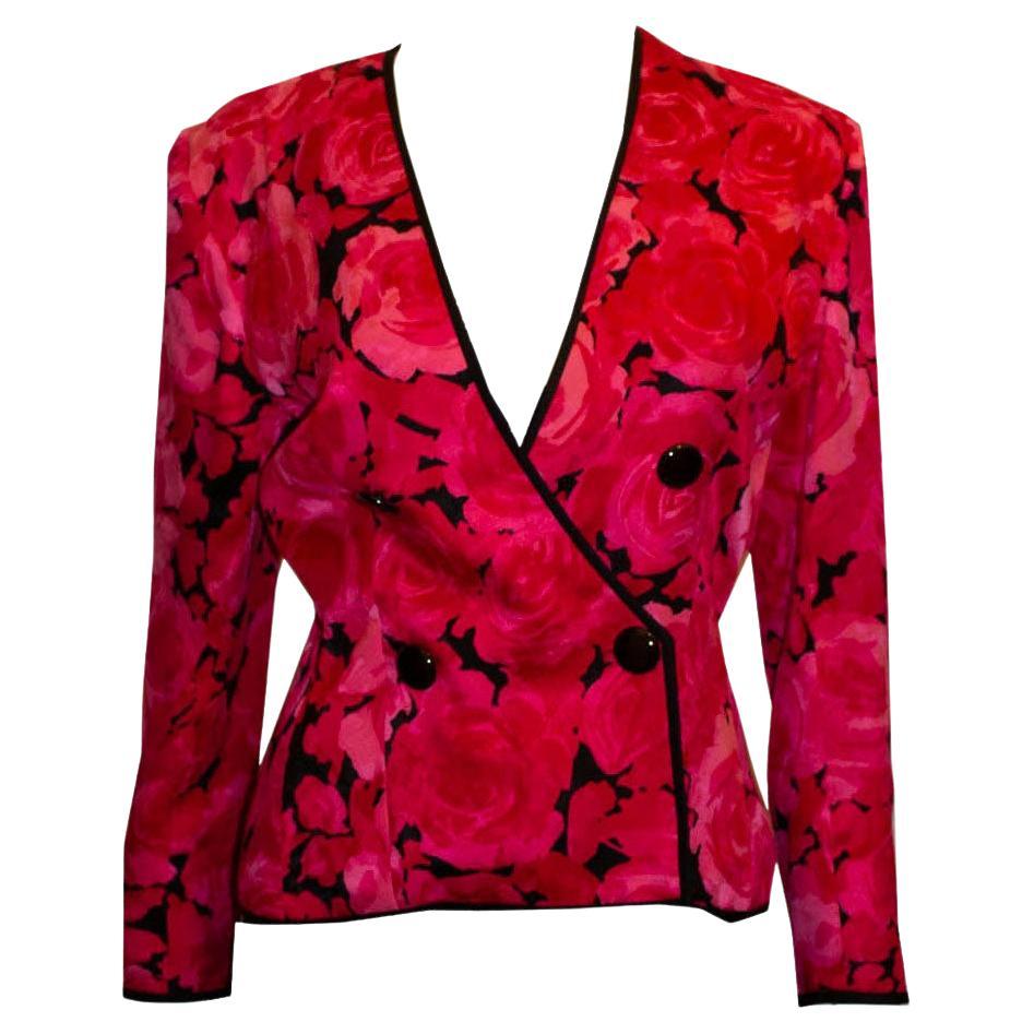 Stunning vintage silk jacket by Andrea Odicini For Sale