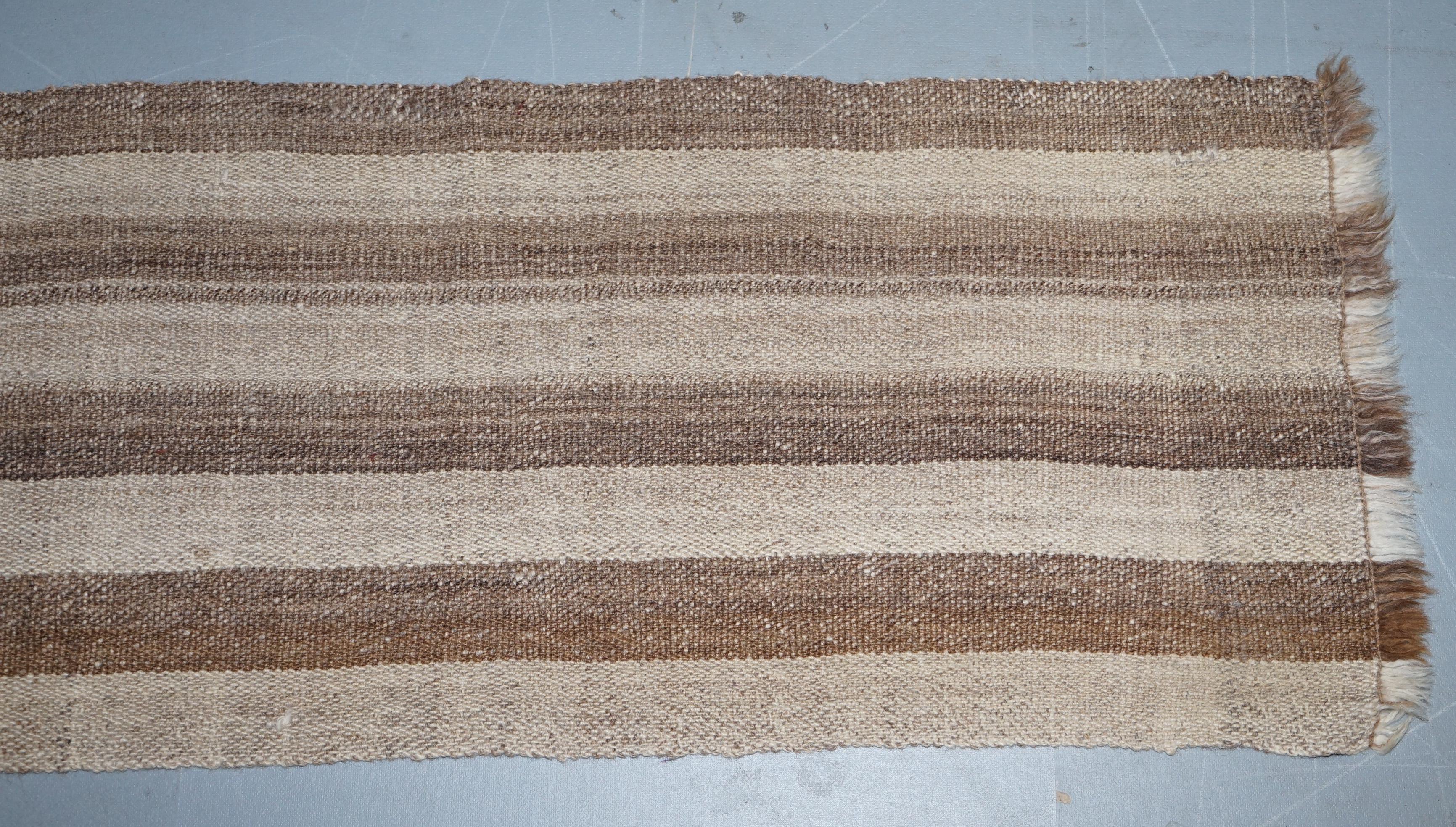 Modern Stunning Vintage Striped Stripy Kilim Wall Hanging Striped Throw Can Be Rug