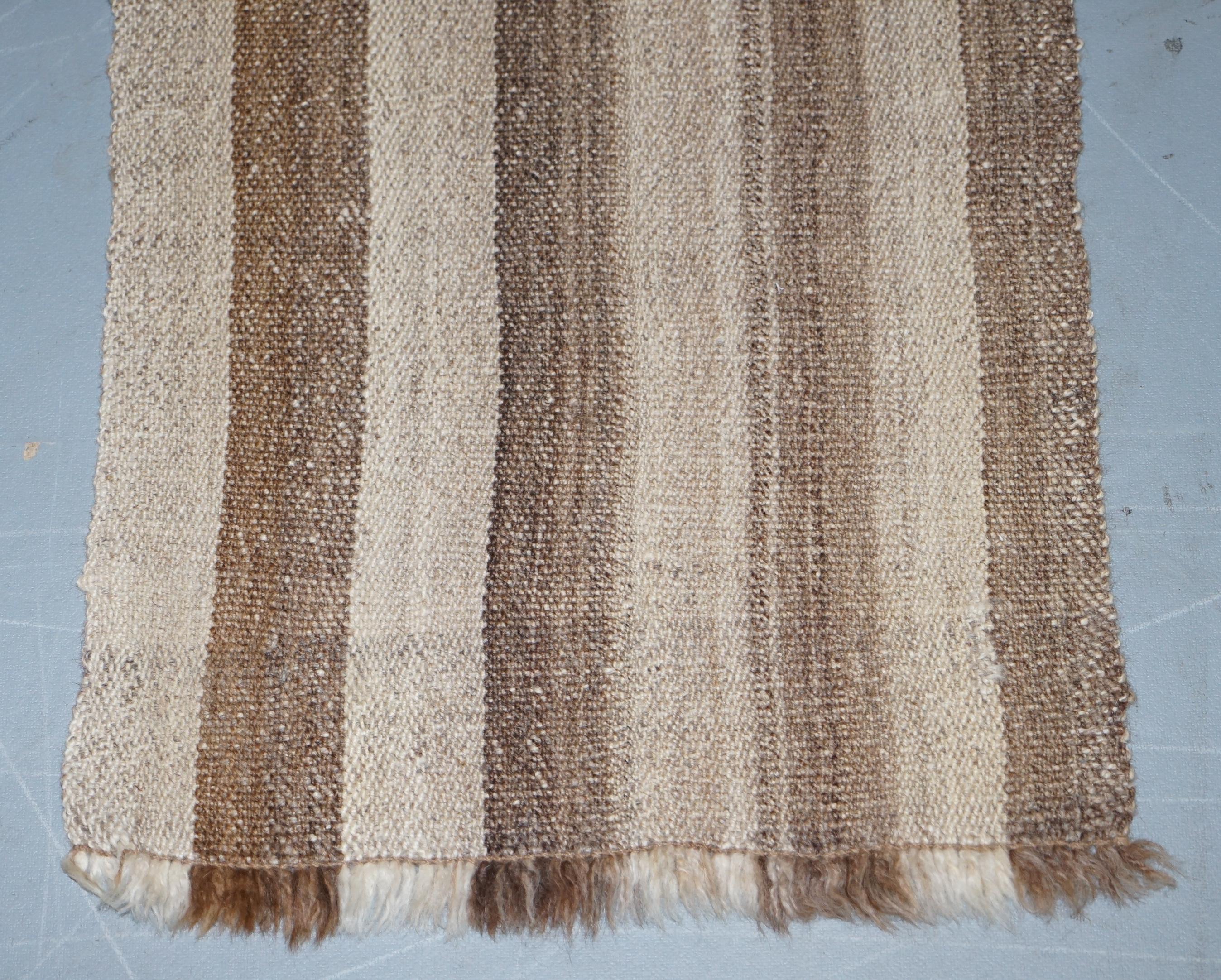 Hand-Crafted Stunning Vintage Striped Stripy Kilim Wall Hanging Striped Throw Can Be Rug