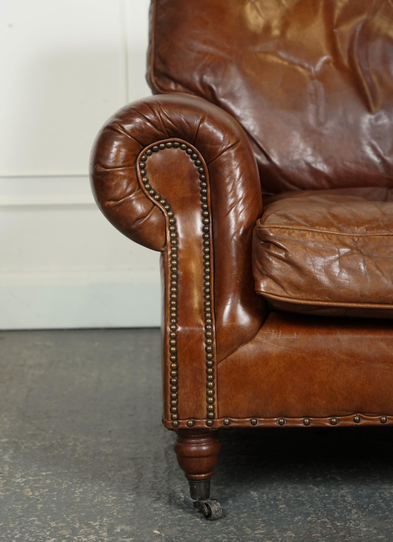 Hand-Crafted STUNNING VINTAGE TiMOTHY OULTON HALO BALMORAL BROWN LEATHER ARMCHAIR