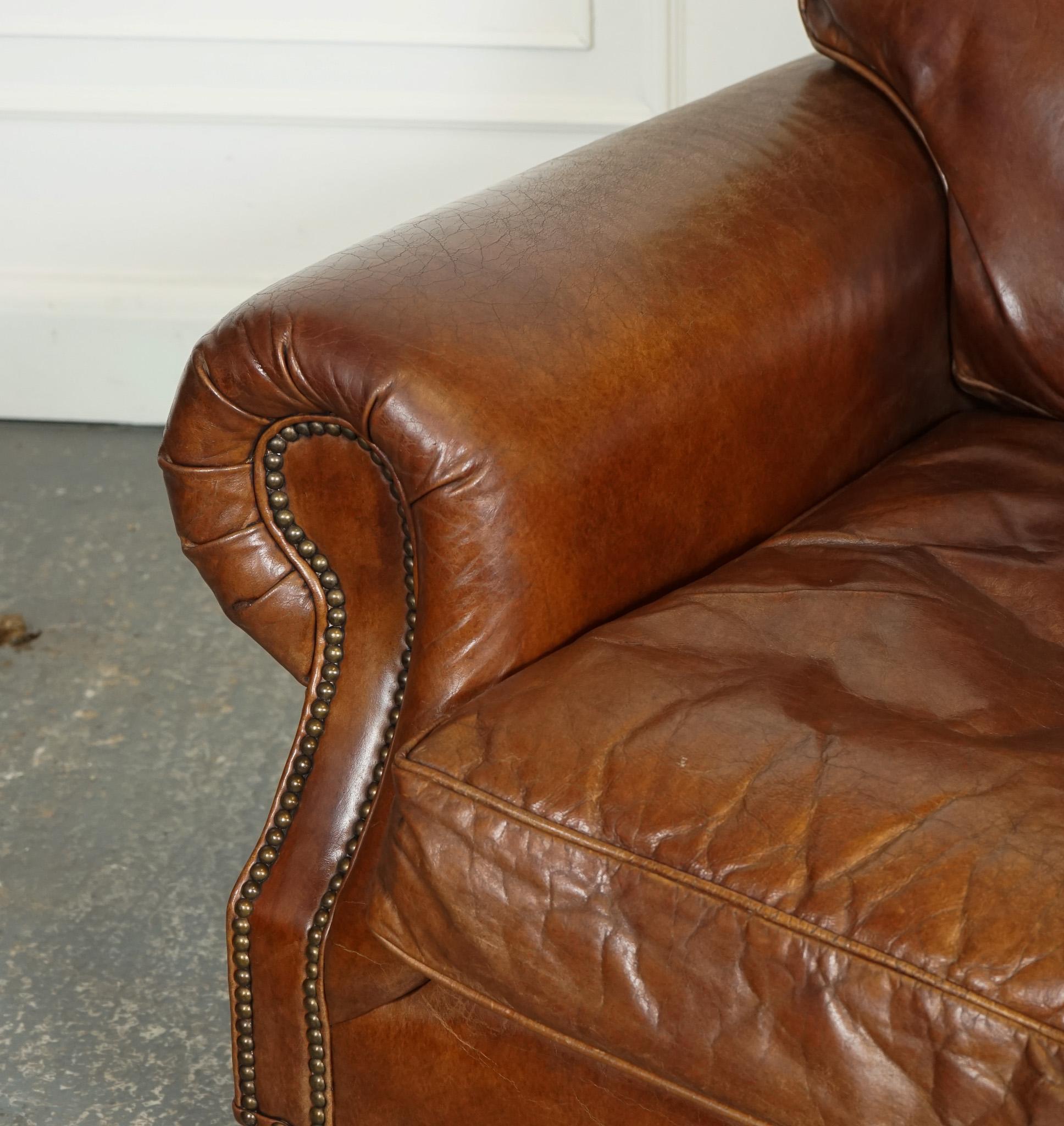 20th Century STUNNING VINTAGE TiMOTHY OULTON HALO BALMORAL BROWN LEATHER ARMCHAIR