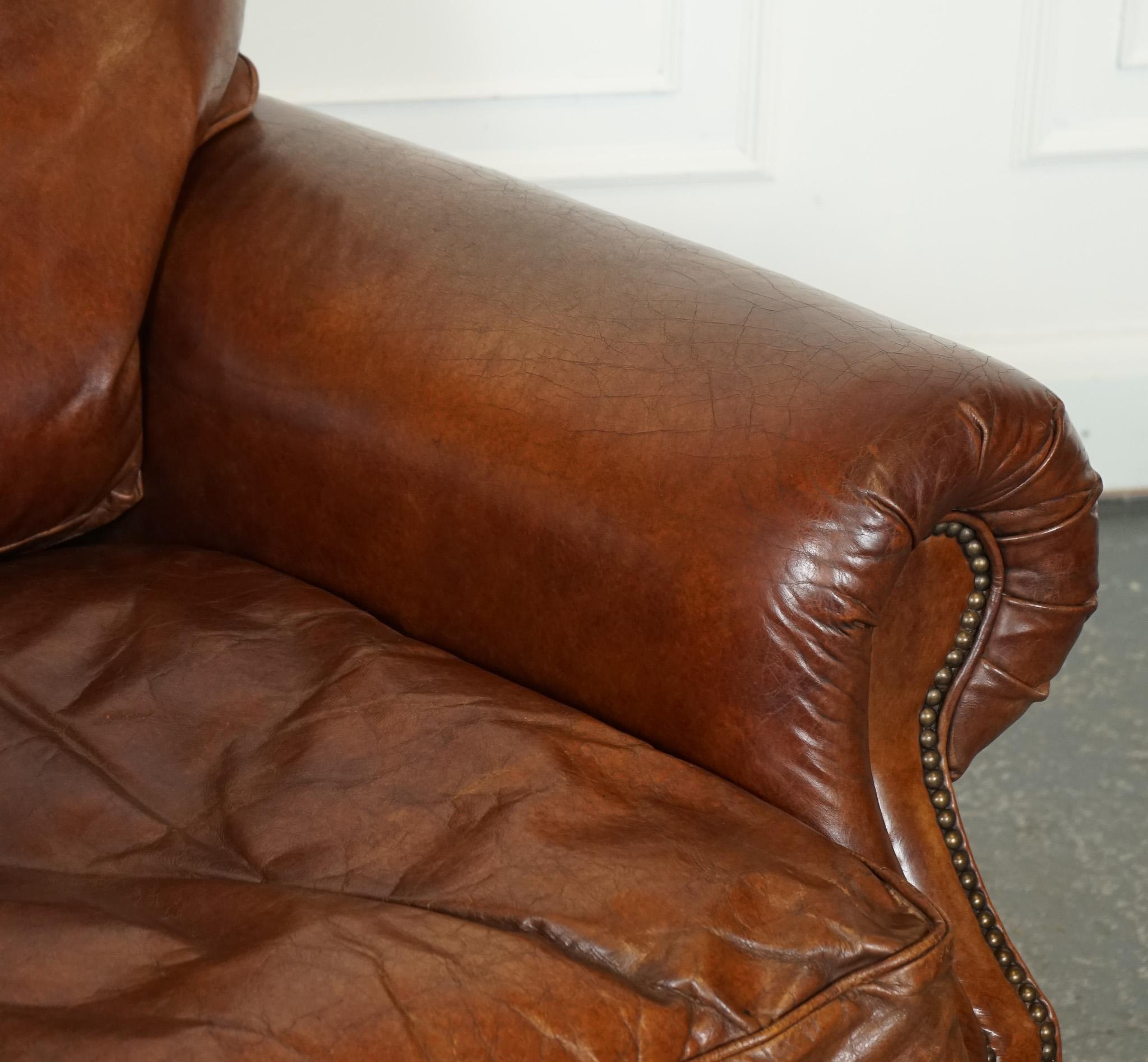 Leather STUNNING VINTAGE TiMOTHY OULTON HALO BALMORAL BROWN LEATHER ARMCHAIR