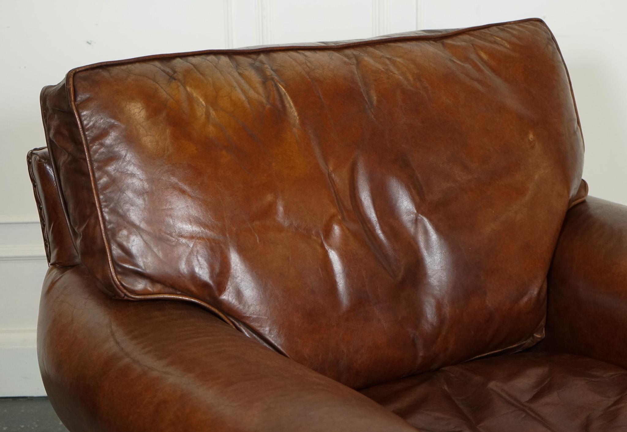 STUNNING VINTAGE TiMOTHY OULTON HALO BALMORAL BROWN LEATHER ARMCHAIR 1
