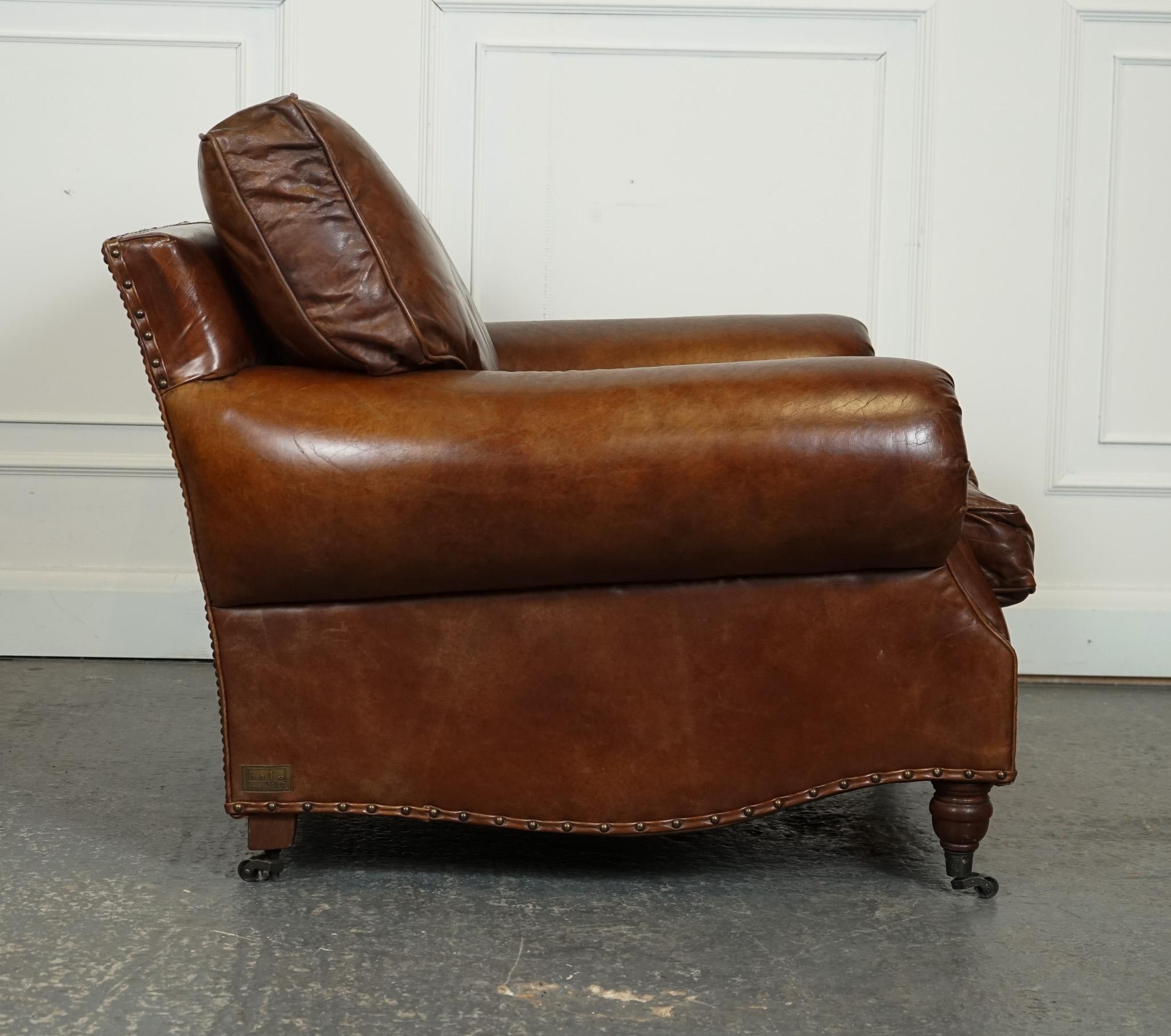STUNNING VINTAGE TiMOTHY OULTON HALO BALMORAL BROWN LEATHER ARMCHAIR 2