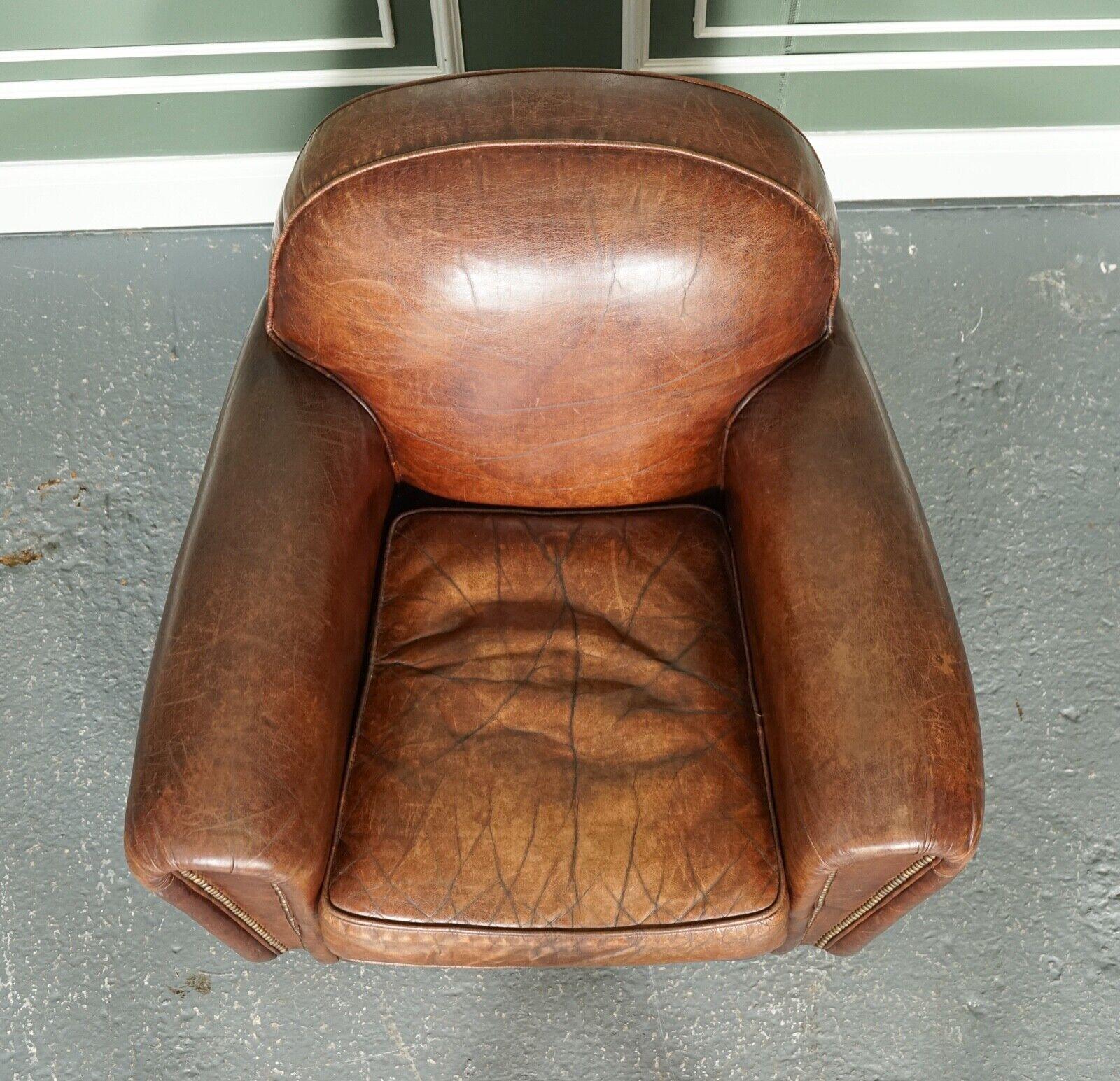 Stunning Vintage Timothy Oulton Hand Crafted Leather Club Armchair 1