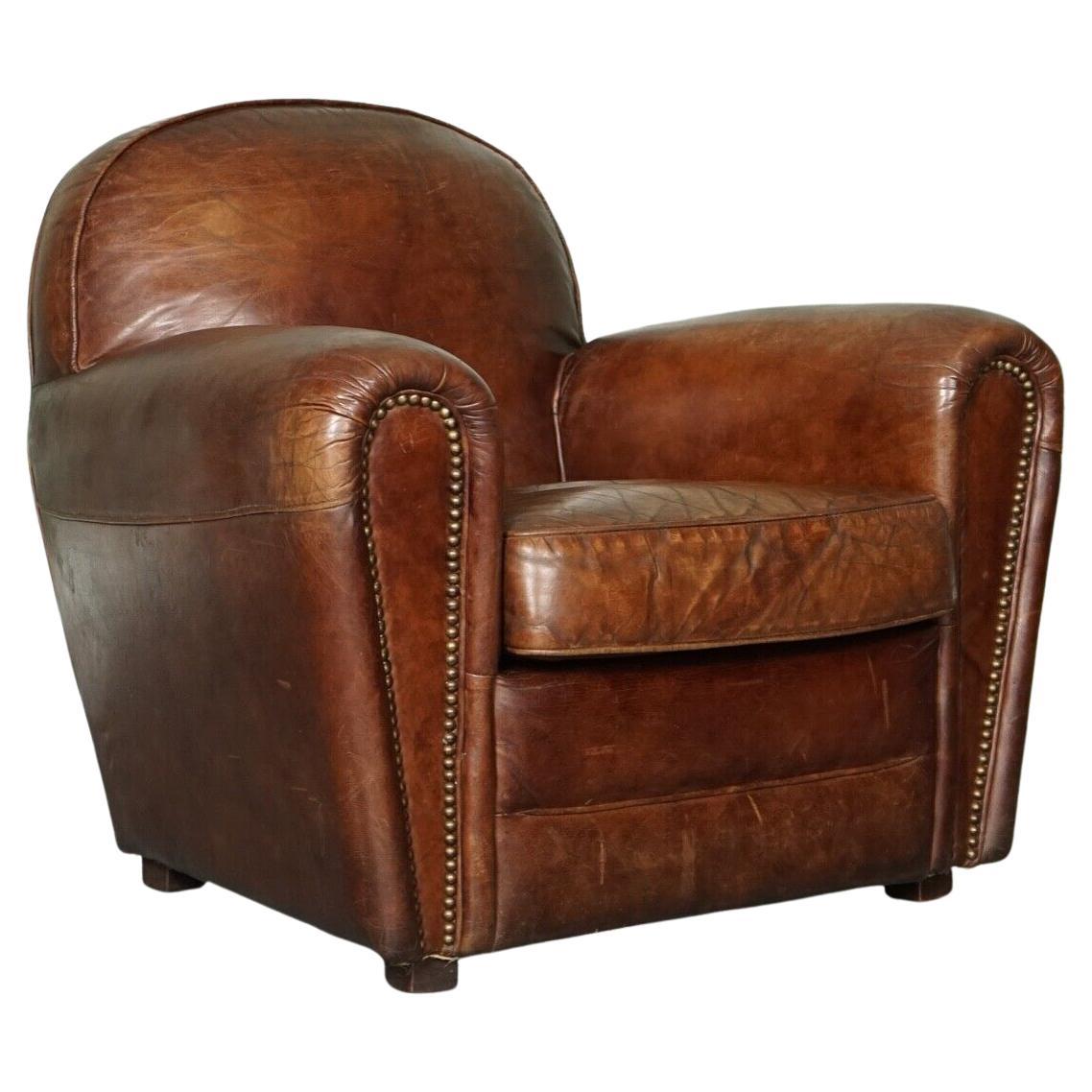 Stunning Vintage Timothy Oulton Hand Crafted Leather Club Armchair