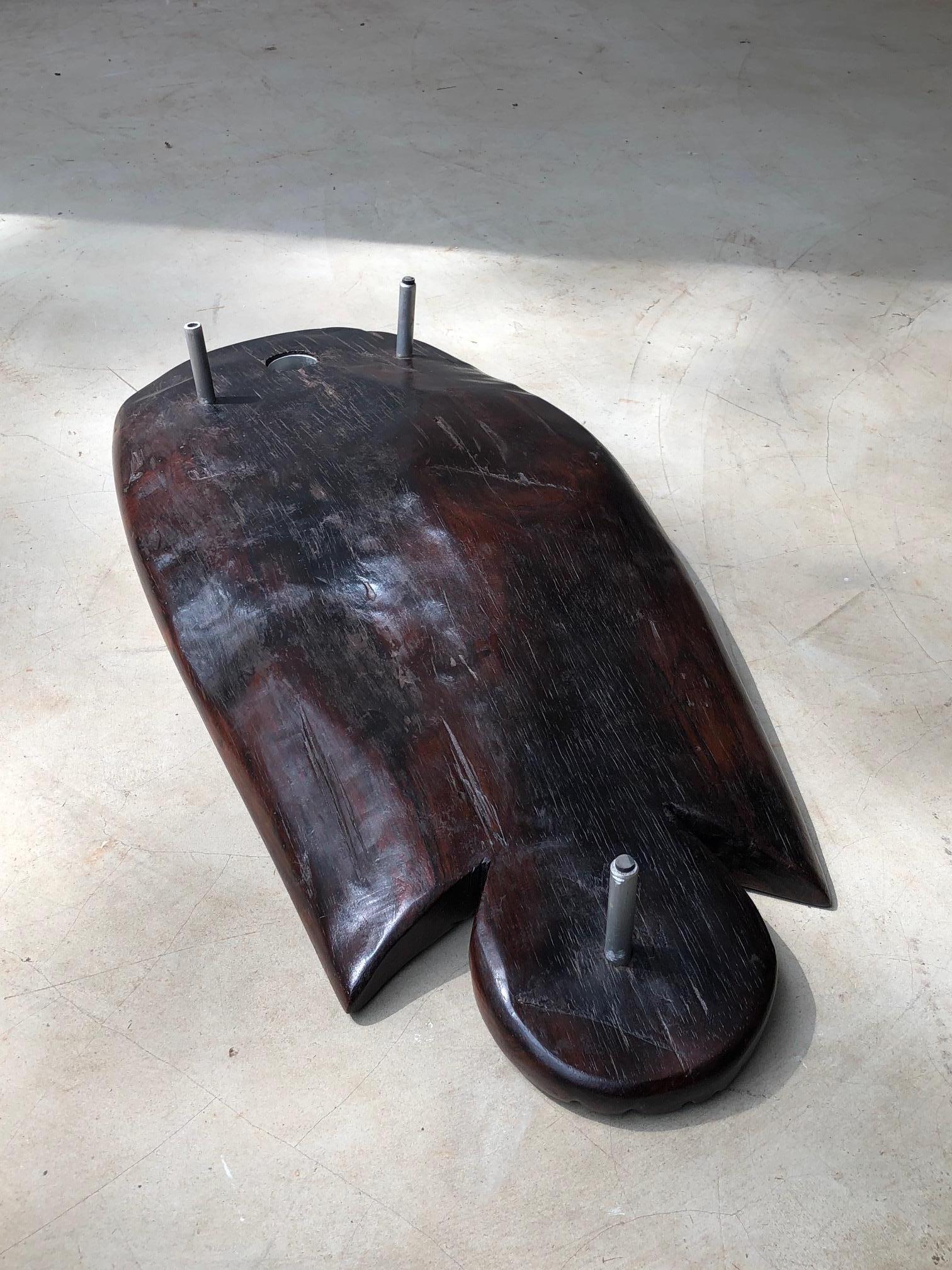 Stunning Vintage Tray / Sculpture Made of Brazilian Rosewood Unknown Author For Sale 1