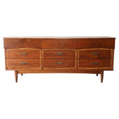 Stunning Vintage Two-Tone  Mid-Century Modern Walnut Dresser
