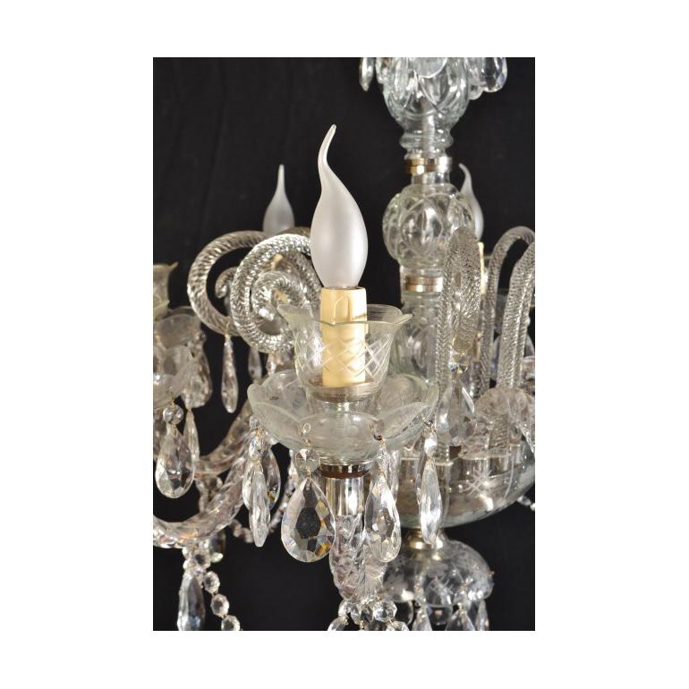 English Stunning Vintage Venetian Glass 8 Branch Chandelier For Sale