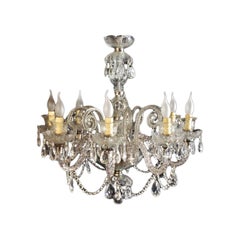 Stupendo lampadario a 8 rami in vetro veneziano vintage