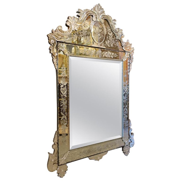 Stunning Vintage Venetian Mirror Circa 1920s 1940s France For Venetian Mirror Circa 1920s 1940s