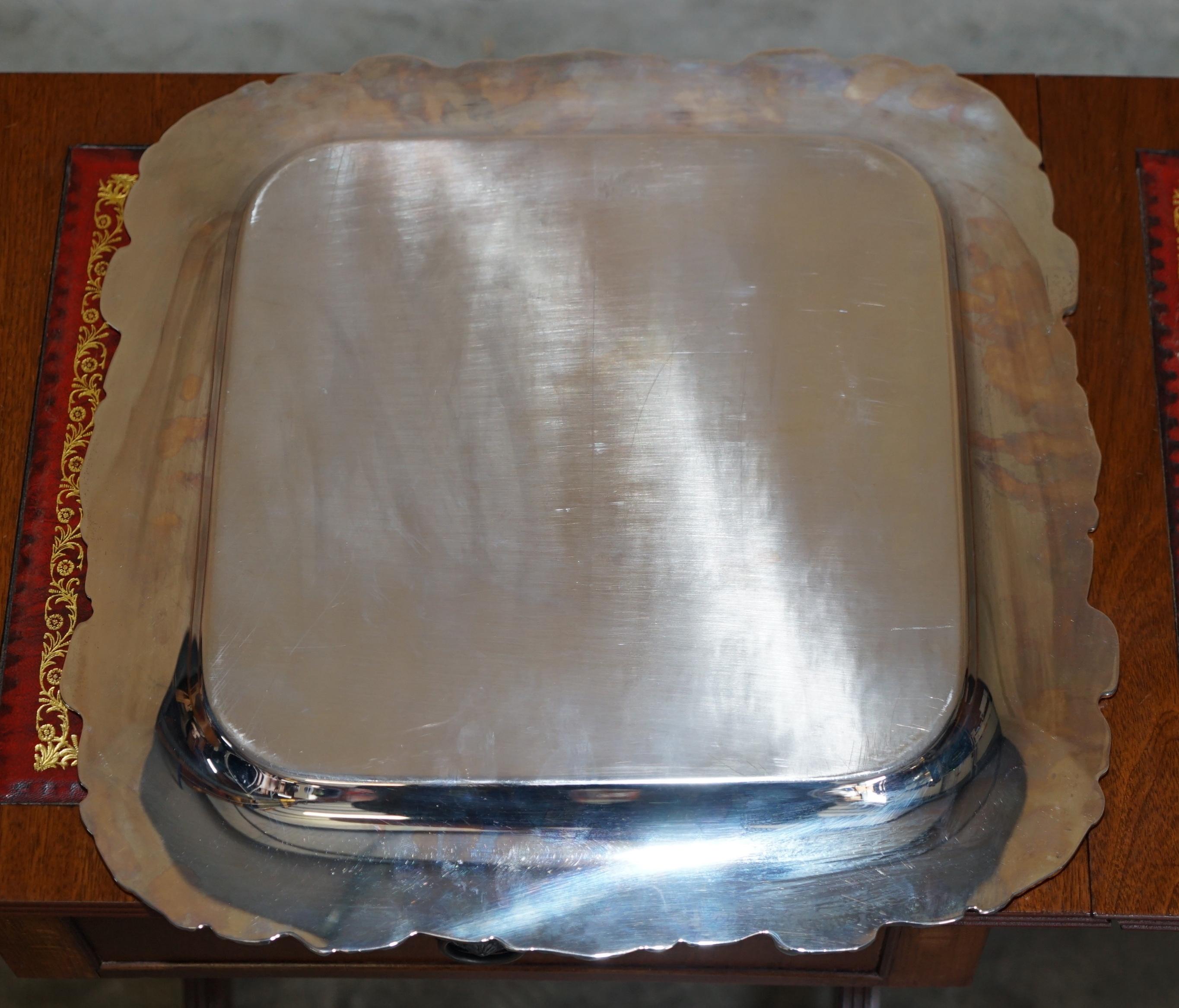 Stunning Vintage Webster Wilcox Sterling Silver Plated Wine Drinks Serving Tray For Sale 2